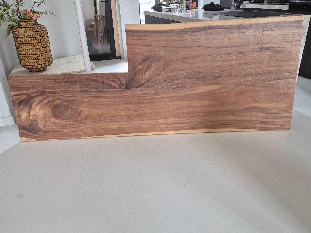 Uniek Suar Houten Tafelblad, boomstamblad, boomstamplank, Ophalen, 200 cm of meer, 50 tot 100 cm, Zo goed als nieuw