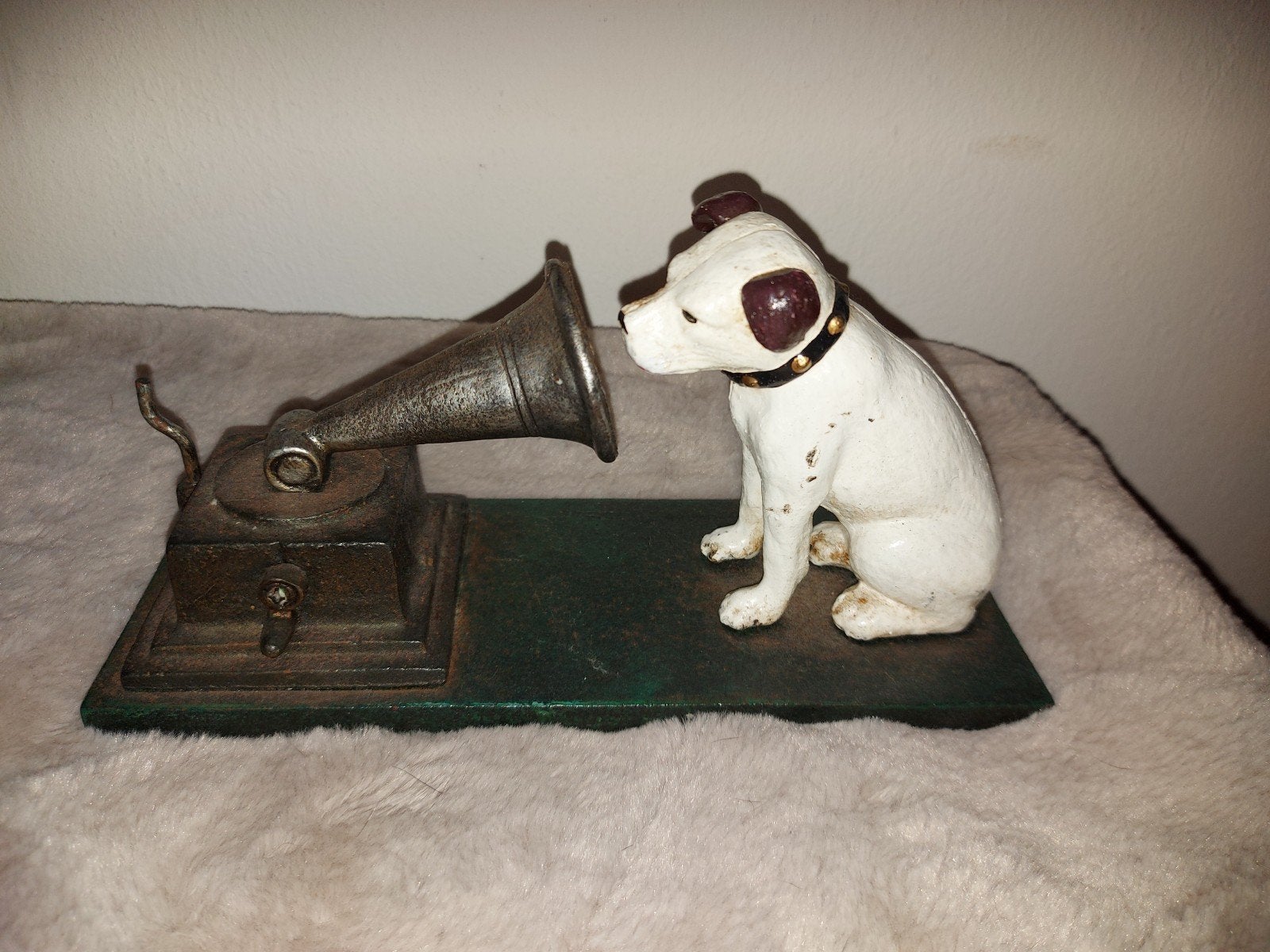 Antieke gietijzeren  hond en grammofoon Nipper, Ophalen of Verzenden