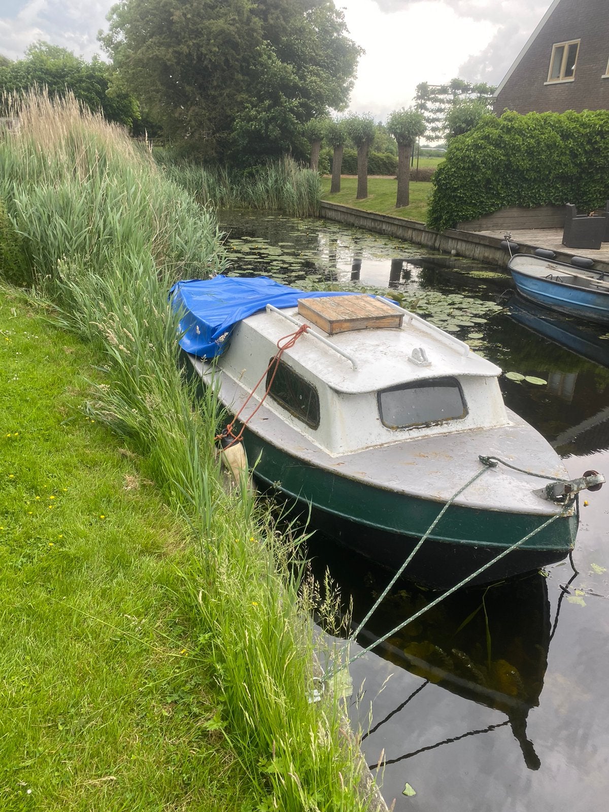 Stalen kajuit vlet/ schippers vlet, Vlet, Ophalen, Staal, Buitenboordmotor