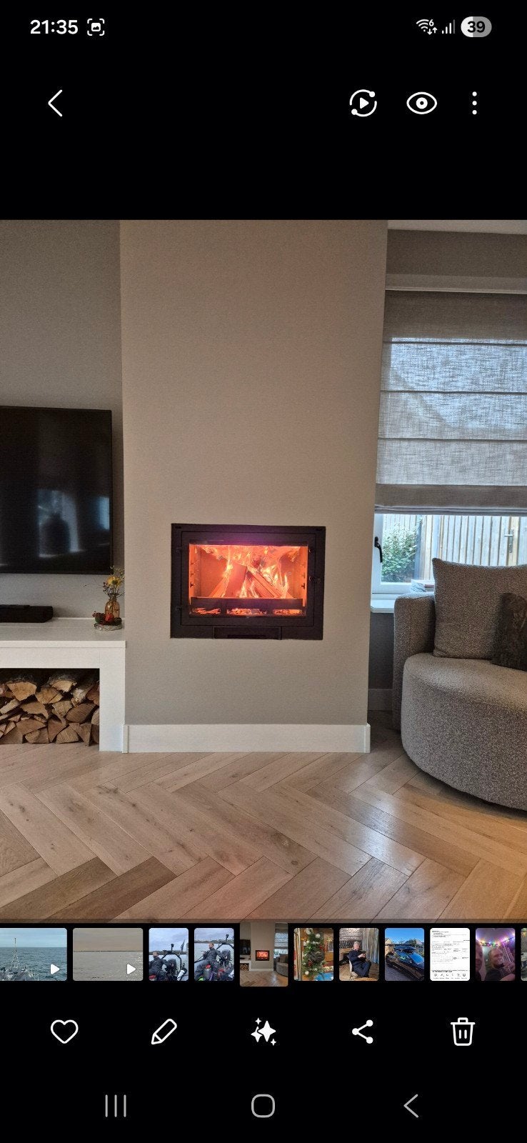 Inbouw houtkachel zwart 8 KW nieuw., Ophalen, Nieuw, Inbouwhaard, Houthaard