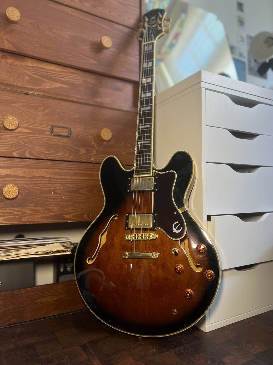 Epiphone Sheraton - Made in Korea, Ophalen of Verzenden, Zo goed als nieuw, Hollow body, Epiphone