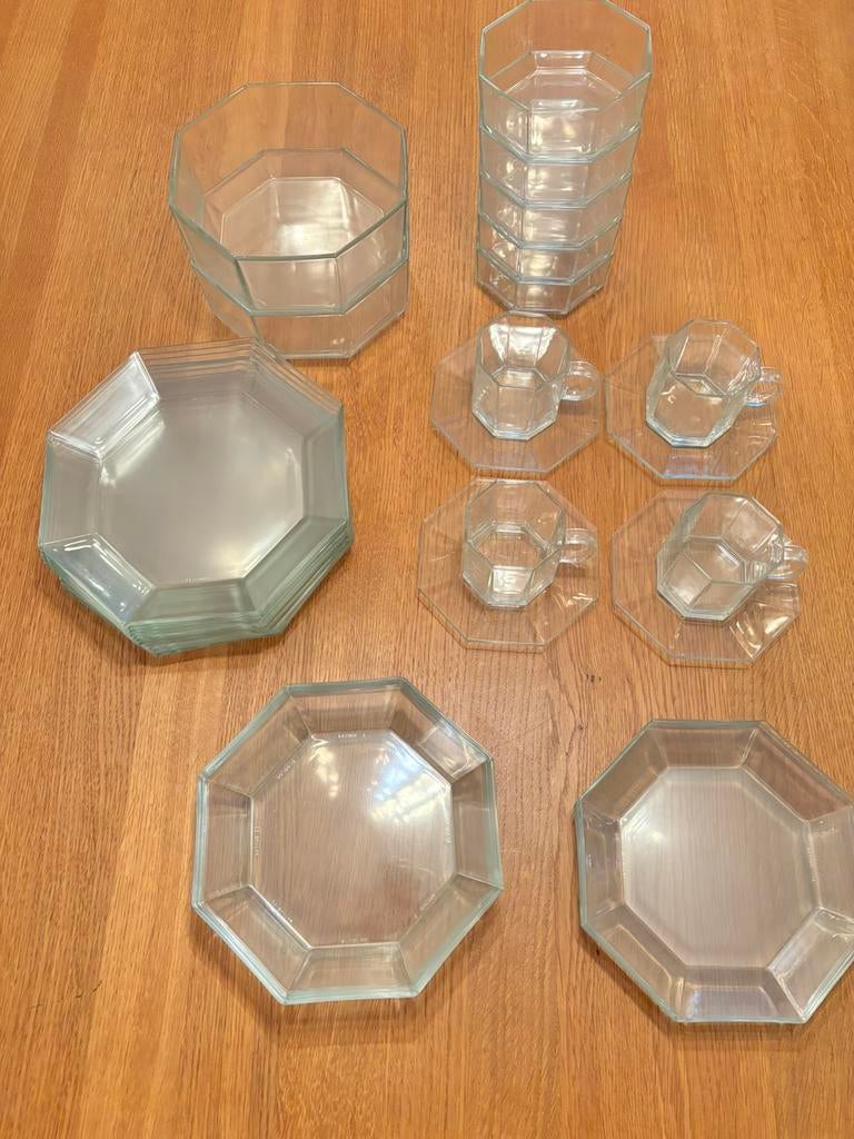 Luminarc glas servies Octime France 29-delig zgan, Ophalen of Verzenden, Bord(en), Overige stijlen, Glas