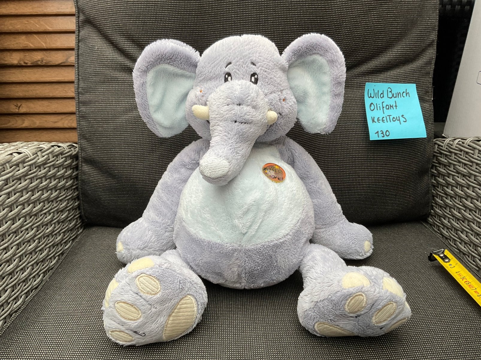Zgan, fris gewassen, Keel Toys Wild bunch Olifant knuffel 35, Ophalen, Overige merken, Overige karakters, Zo goed als nieuw
