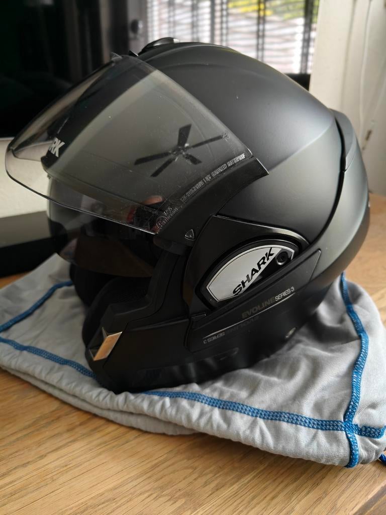 Zgan Shark Evoline series 3 met doos mt M, Motoren, M, Systeemhelm, Shark, Ophalen of Verzenden