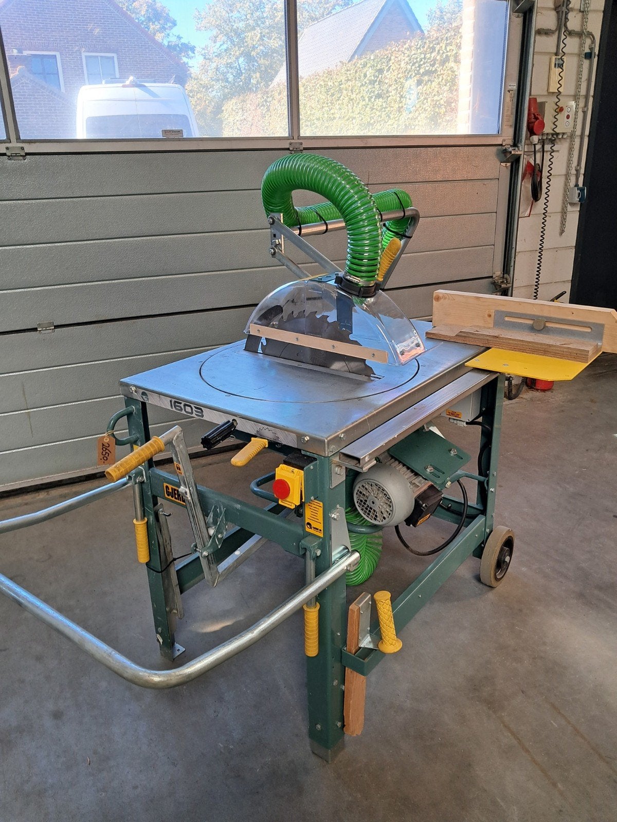 Gjerde 1603 400v bouwzaag zaagmachine,  Nieuwstaat, Ophalen, 1200 watt of meer, Afkortzaag, 70 mm of meer