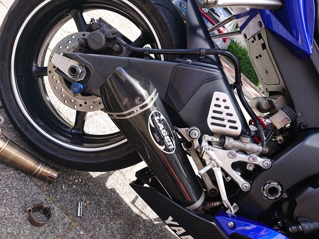 R6 laser carbon uitlaatdemper Rj15 RJ 15 met ekeur en db klr, Ophalen of Verzenden
