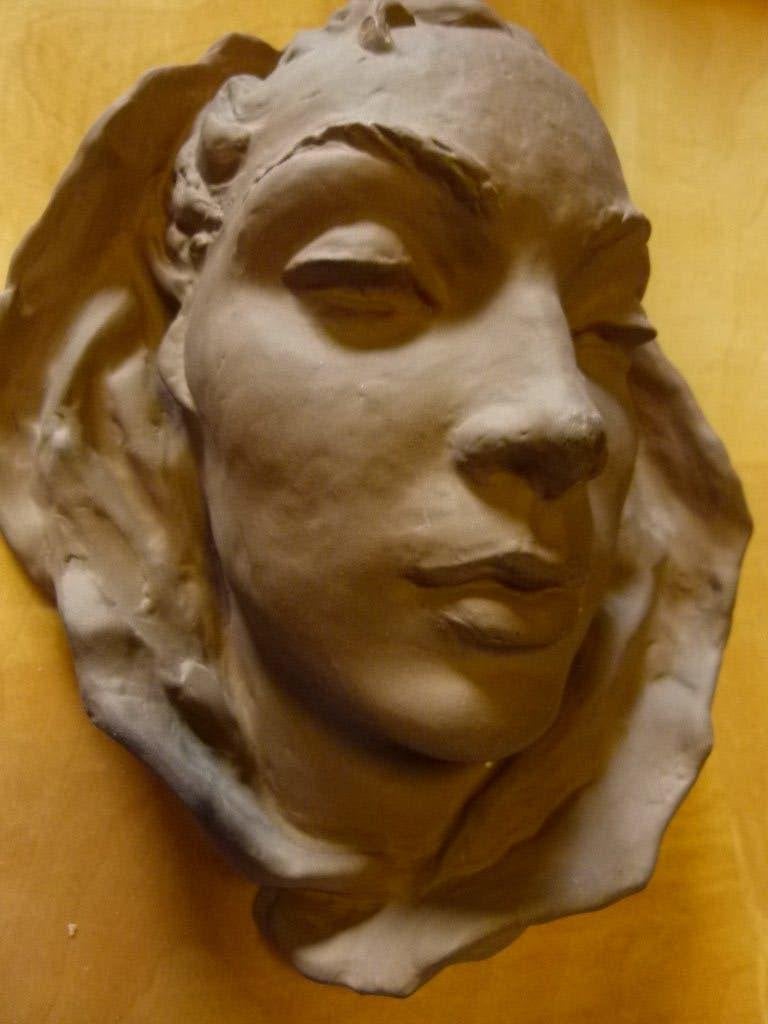 vintage wandmasker Majolika G. Wolterhoff 50er, Ophalen, Huis en Inrichting
