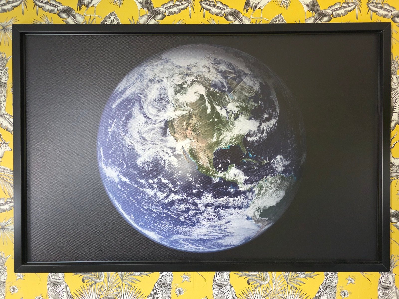 Ikea "Aarde" Doek in Metalen lijst, 118 x 78 cm, Ophalen, Overige typen, Zo goed als nieuw, 100 tot 125 cm