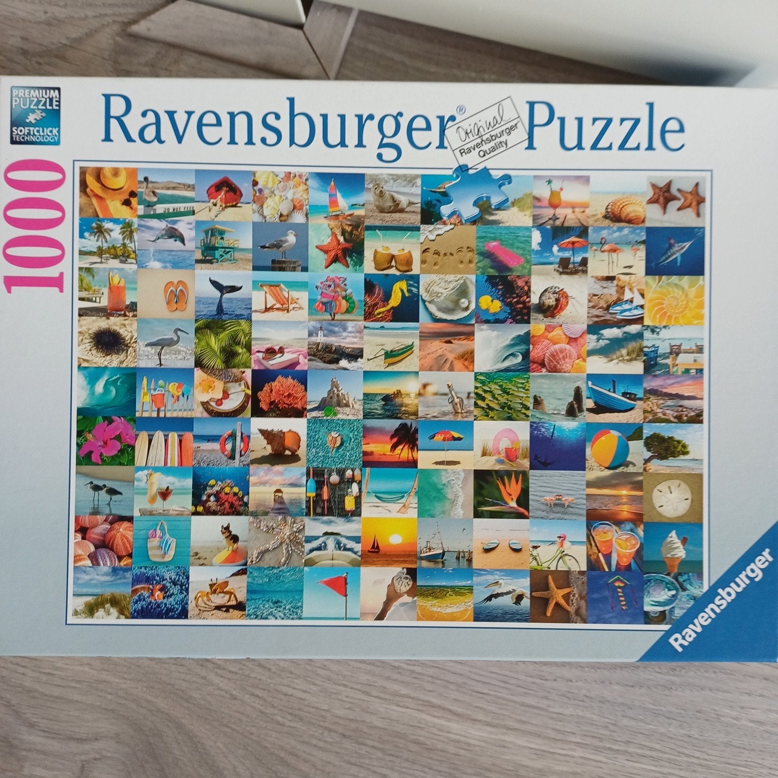 Ravensburger Legpuzzel 1000 stukjes - Zomerse Collage, Hobby en Vrije tijd, Ophalen, 500 t/m 1500 stukjes, Zo goed als nieuw, Legpuzzel