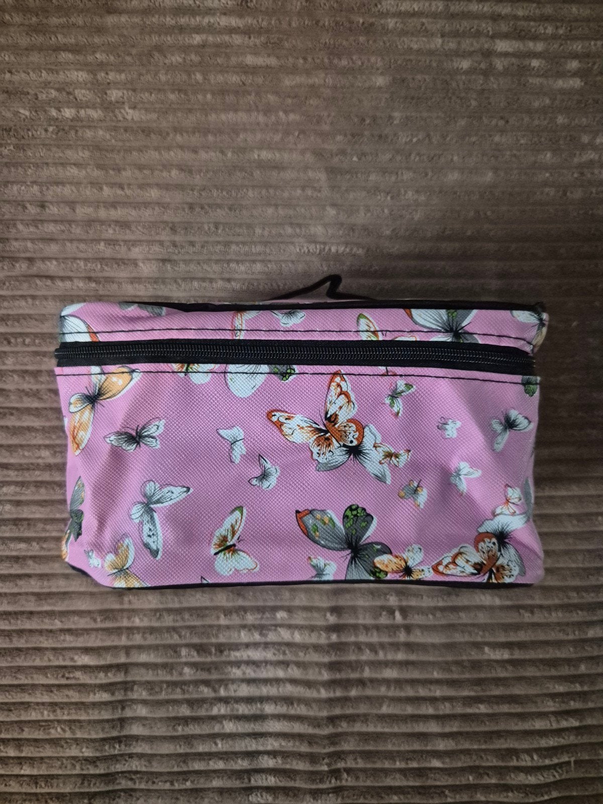 Roze make-up tasje met vlinders - Nieuw, Sieraden, Tassen en Uiterlijk, Toilettassen, Ophalen of Verzenden, Nieuw, Roze, Dame