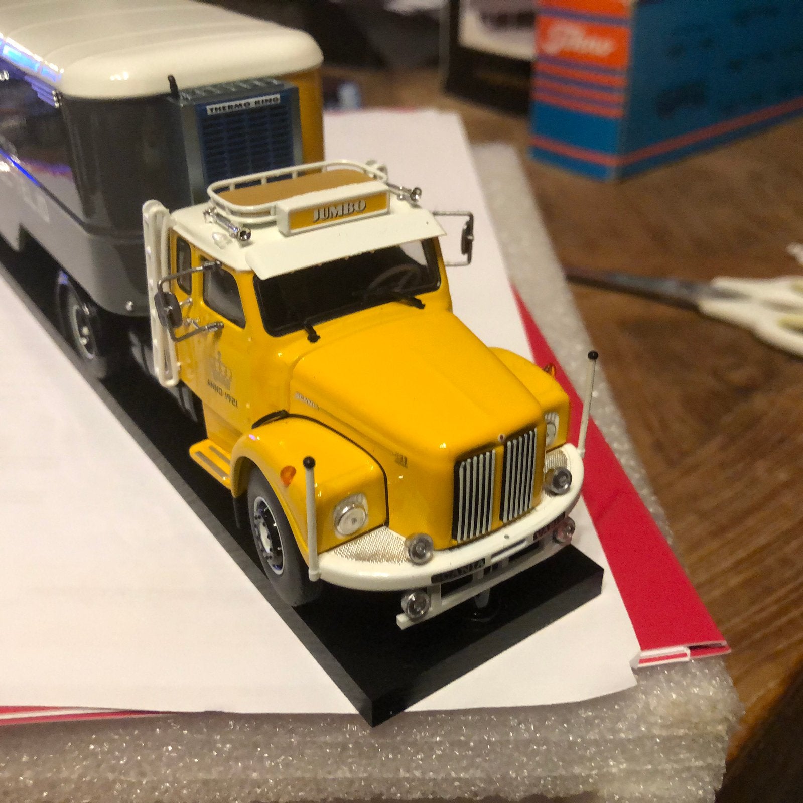TEKNO SCANIA TREKKER met koel oplegger JUMBO, Ophalen of Verzenden, Zo goed als nieuw, Bus of Vrachtwagen, Tekno