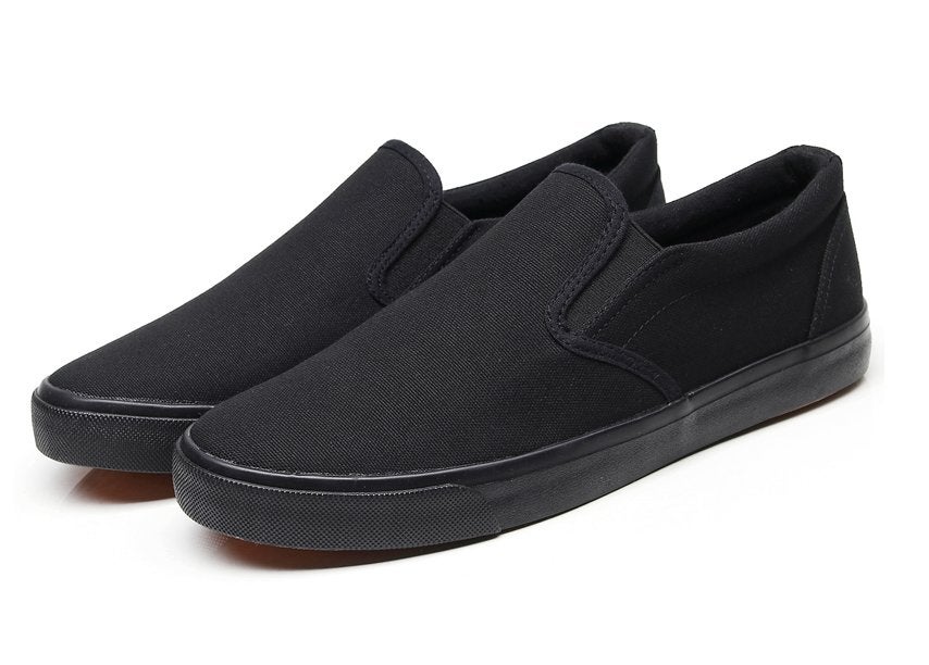 Zwarte heren canvas bootschoenen schoenen boot instap zomer, Kleding | Heren, Verzenden, Nieuw, Zwart, Sneakers of Gympen