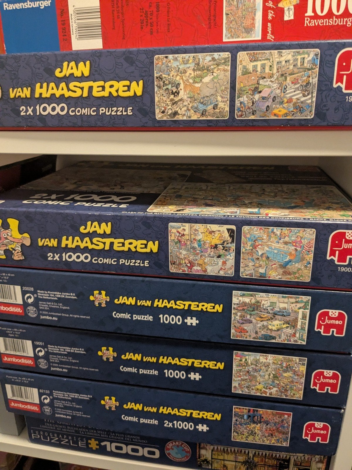diverse Jan v Haasteren puzzels 1000 stukjes, Ophalen of Verzenden, 500 t/m 1500 stukjes, Gebruikt, Legpuzzel
