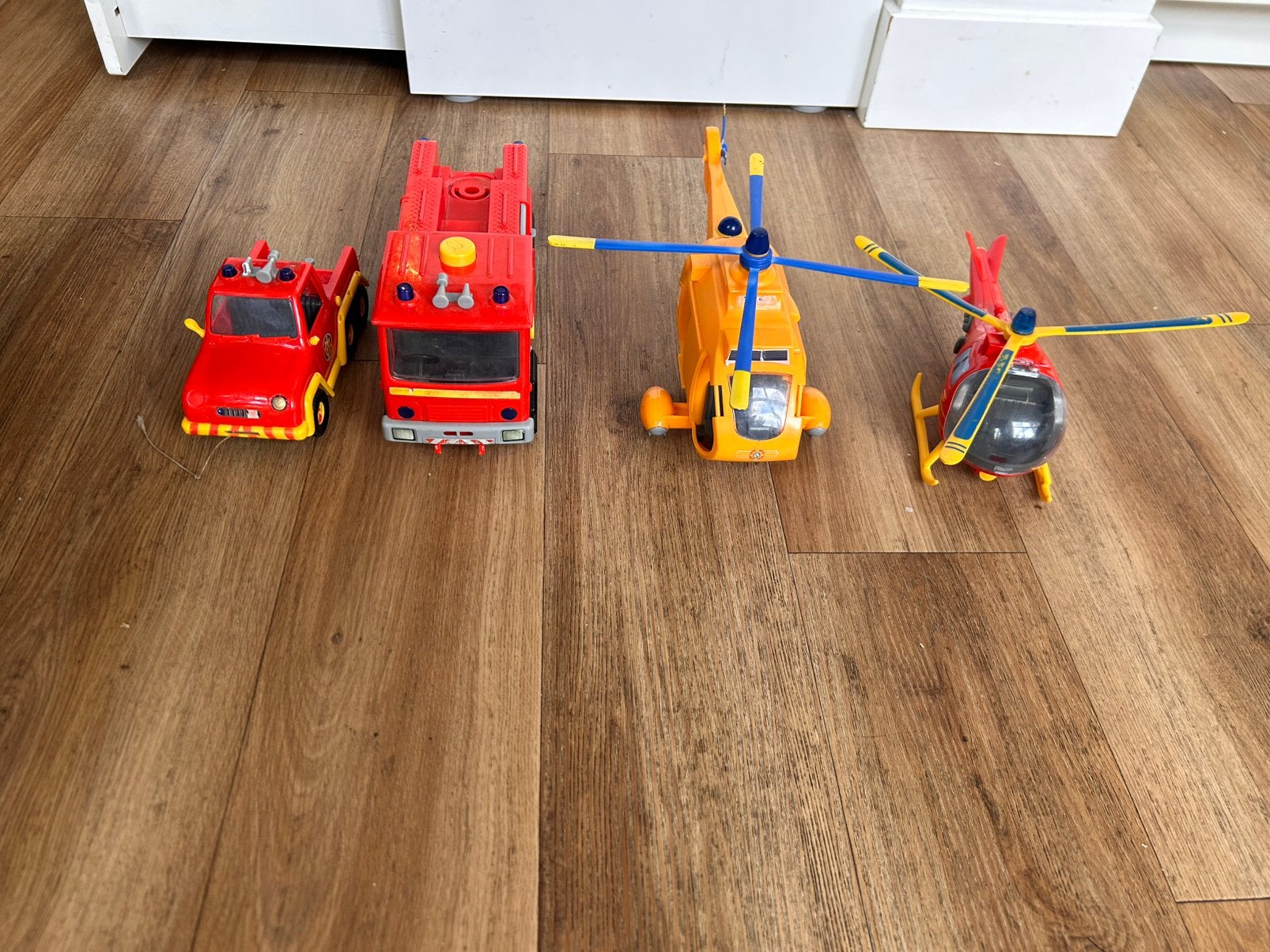 Brandweerman Sam helicopter/auto’s, Kinderen en Baby's, Speelgoed | Speelgoedvoertuigen, Ophalen, Gebruikt