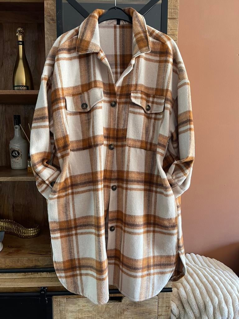 Zgan camelkleur vest/jas/blouse 48/50, Ophalen of Verzenden, Zo goed als nieuw, Bruin