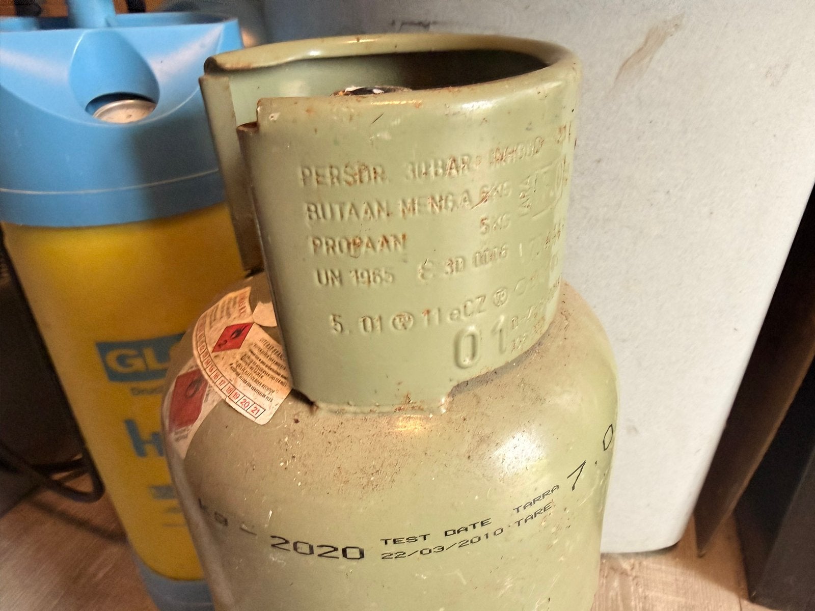 Gasfles, Ophalen, Gebruikt