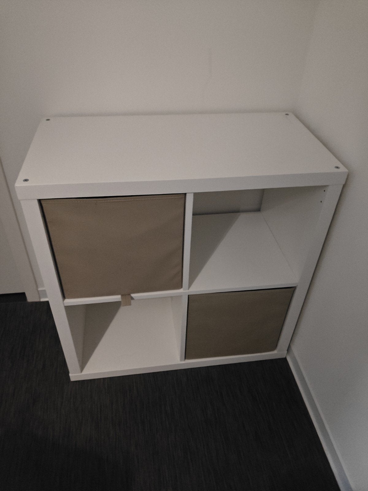 IKEA Kallax kast met 4 vakken en 2 opbergboxen, Ophalen of Verzenden