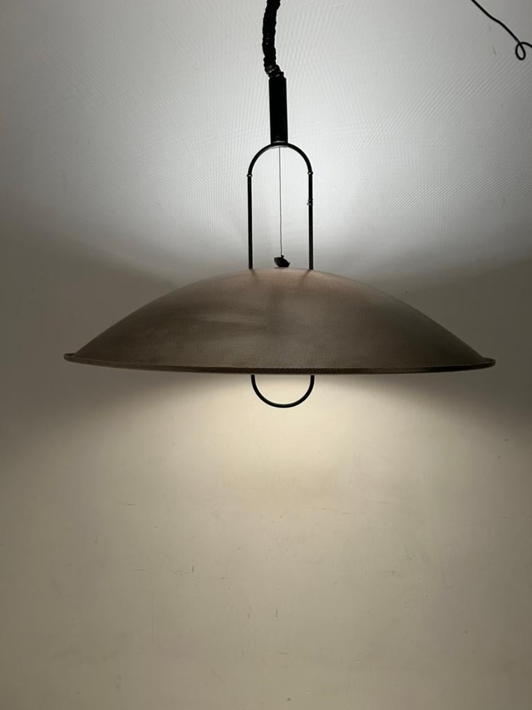 Vintage hanglamp Ø80 Artemide Macumba Ernesto Gismondi, Huis en Inrichting, Ophalen, Gebruikt, Vintage Italiaans design, Metaal