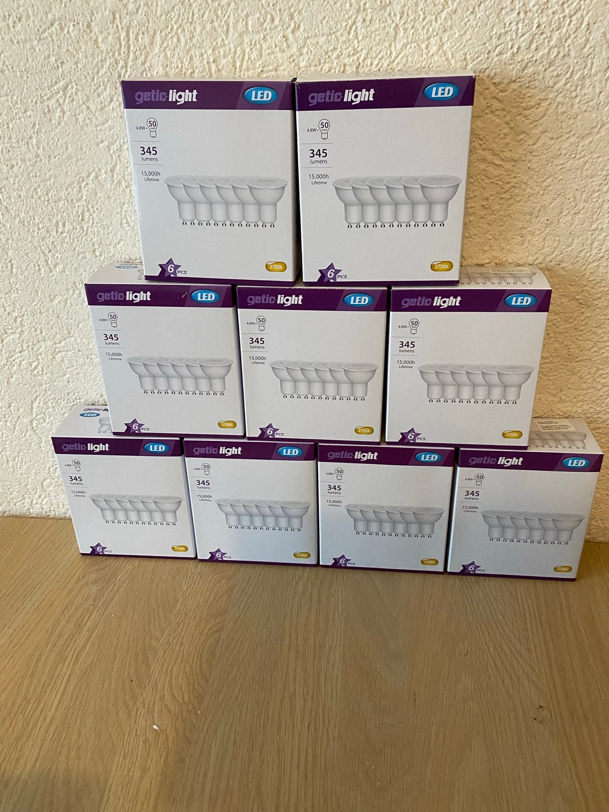 Getic Light LED GU10 Spots 4.8W (50W equivalent) - Warm Wit, Led-lamp, GU10, Dimbaar, Nieuw