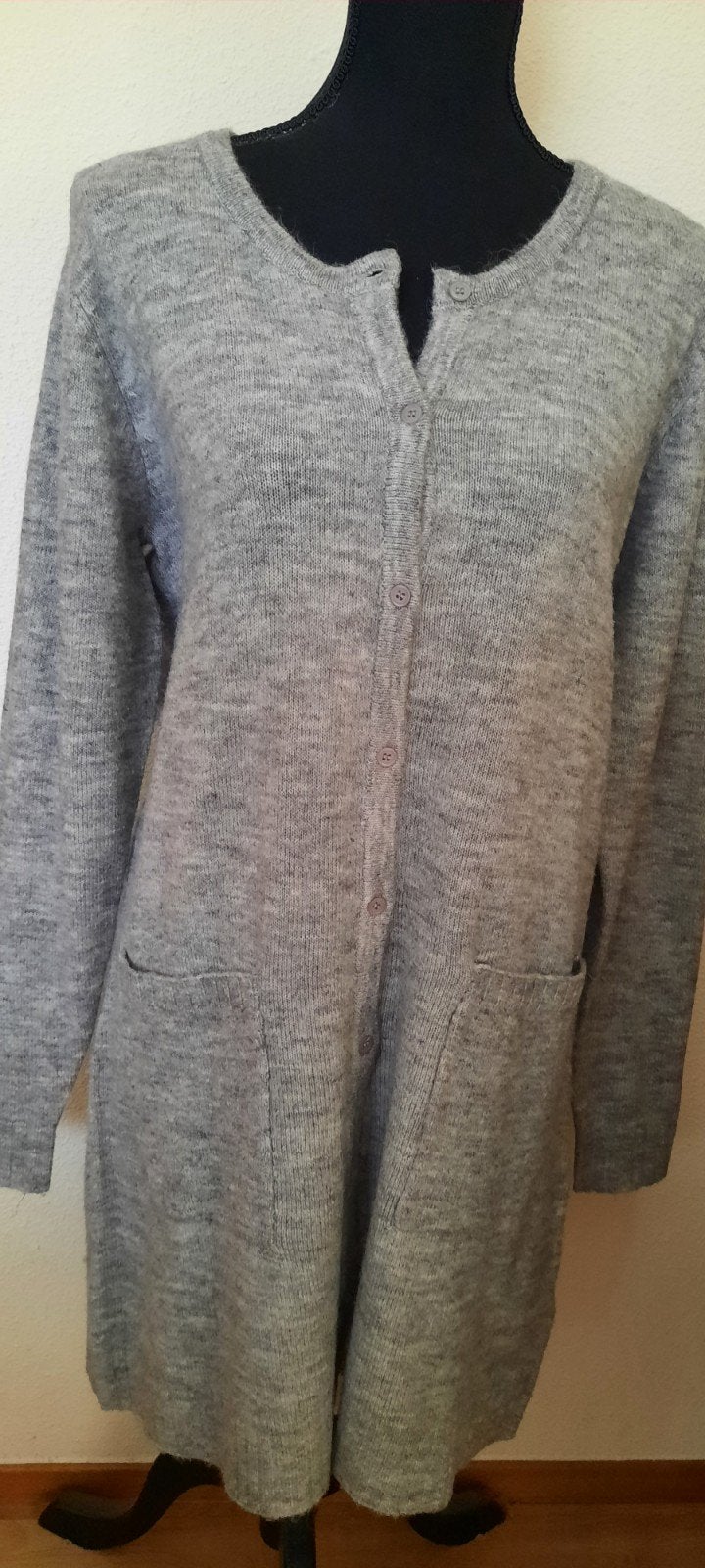 Prachtig lang vest van ZHENZI, Verzenden, Nieuw, Maat 36 (S), Grijs