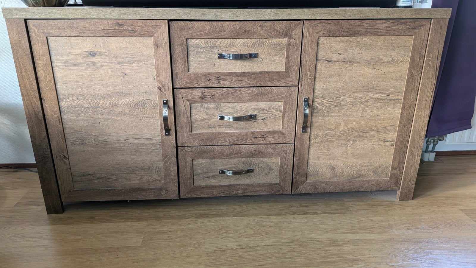 Dressoir wild eiken met greepjes, Ophalen, Zo goed als nieuw, 25 tot 50 cm, 150 tot 200 cm
