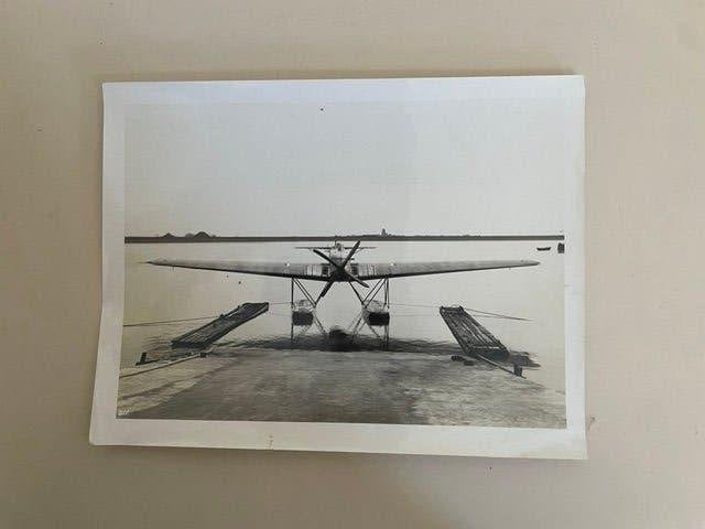 Grote antieke foto Fokker F 3-W torpedo vliegtuig. Amsterdam, Verzamelen, Ophalen, Gebruikt, Kaart, Foto of Prent