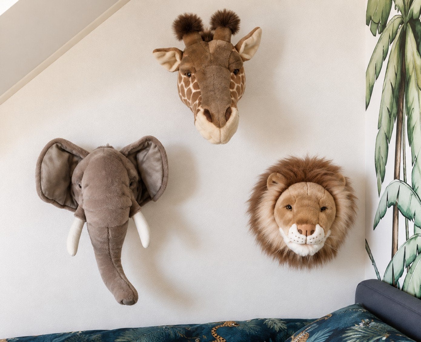 Knuffel dierenkoppen - Wild & Soft - Jungle kamer, Ophalen, Zo goed als nieuw, Wanddecoratie