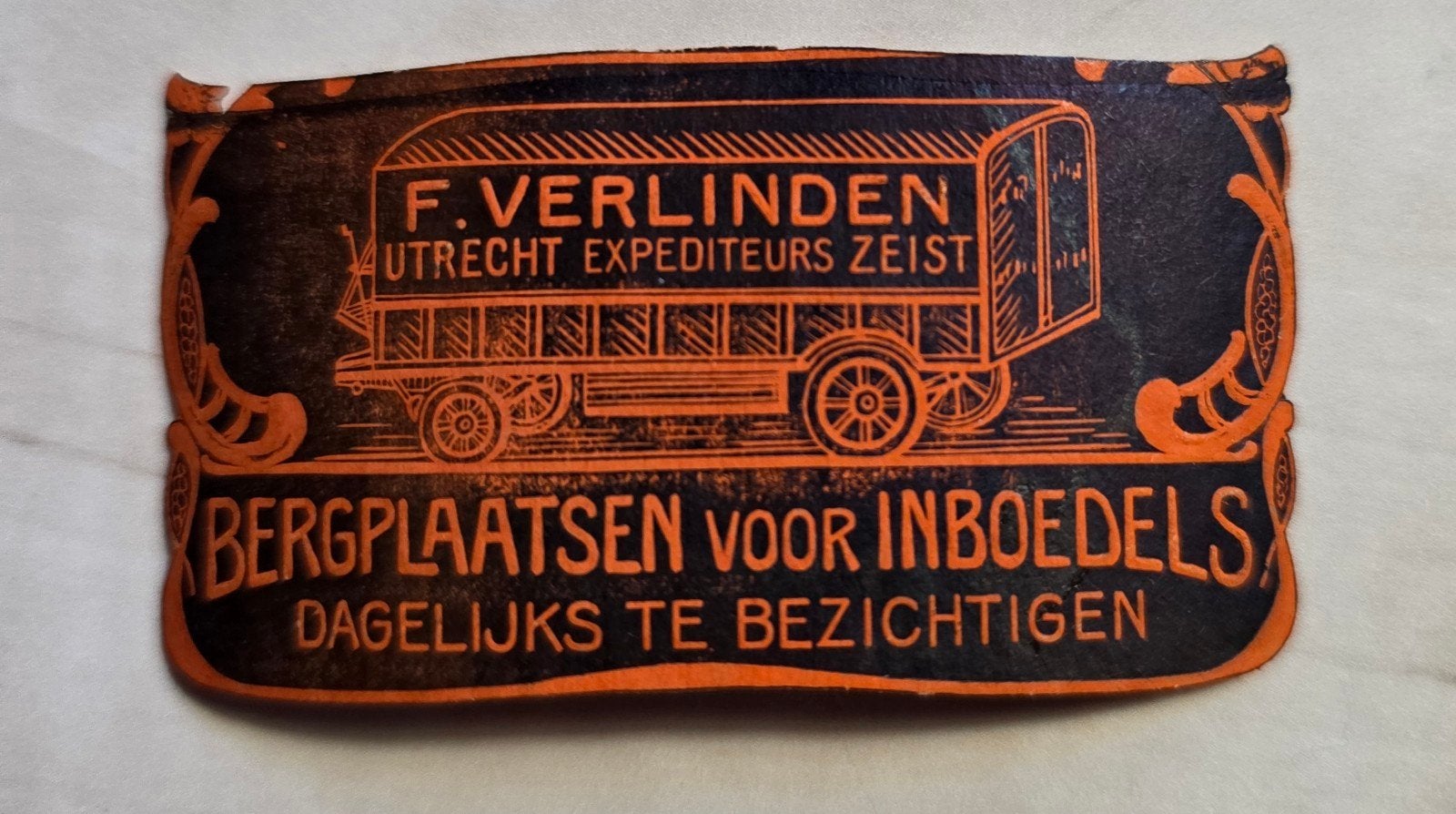 8)SLUITZEGEL  F.VERLINDEN EXPEDITEURS UTRECHT ZEIST 1925, Verzenden, Auto's