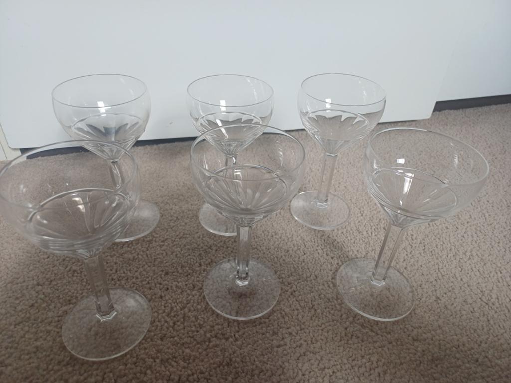 Val st Lambert set van 6 kristallen aperitiefglazen, Ophalen of Verzenden