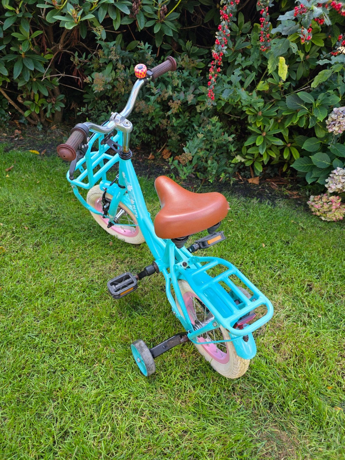 Puck kinderfiets 16 inch met zijwieltjes en mandje, Zijwieltjes, Velgrem, Ophalen, Puck