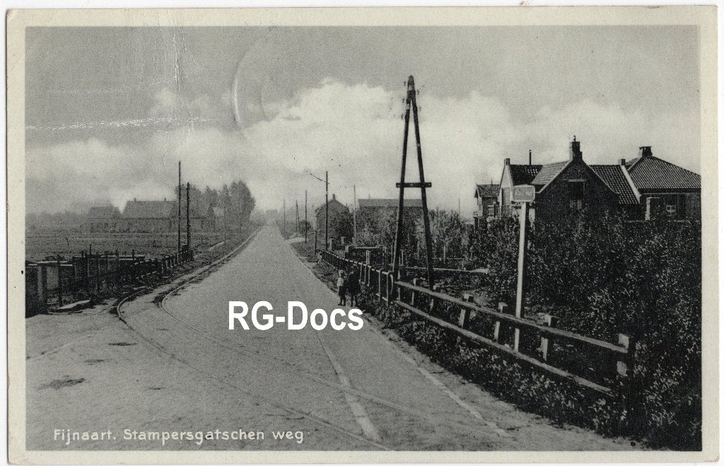 Ansichtkaart Briefkaart Tramlijn Fijnaart Stampersgat 1935, Verzamelen, Ophalen of Verzenden, 1920 tot 1940, Gelopen, Noord-Brabant