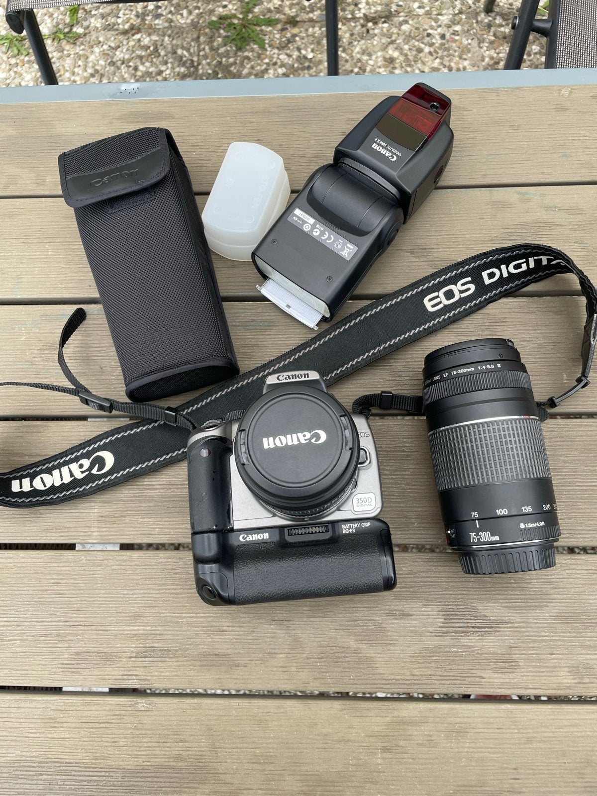 Canon EOS 350D Spiegelreflexcamera met accessoires, Ingebouwde flitser, Gebruikt, Spiegelreflex, Canon