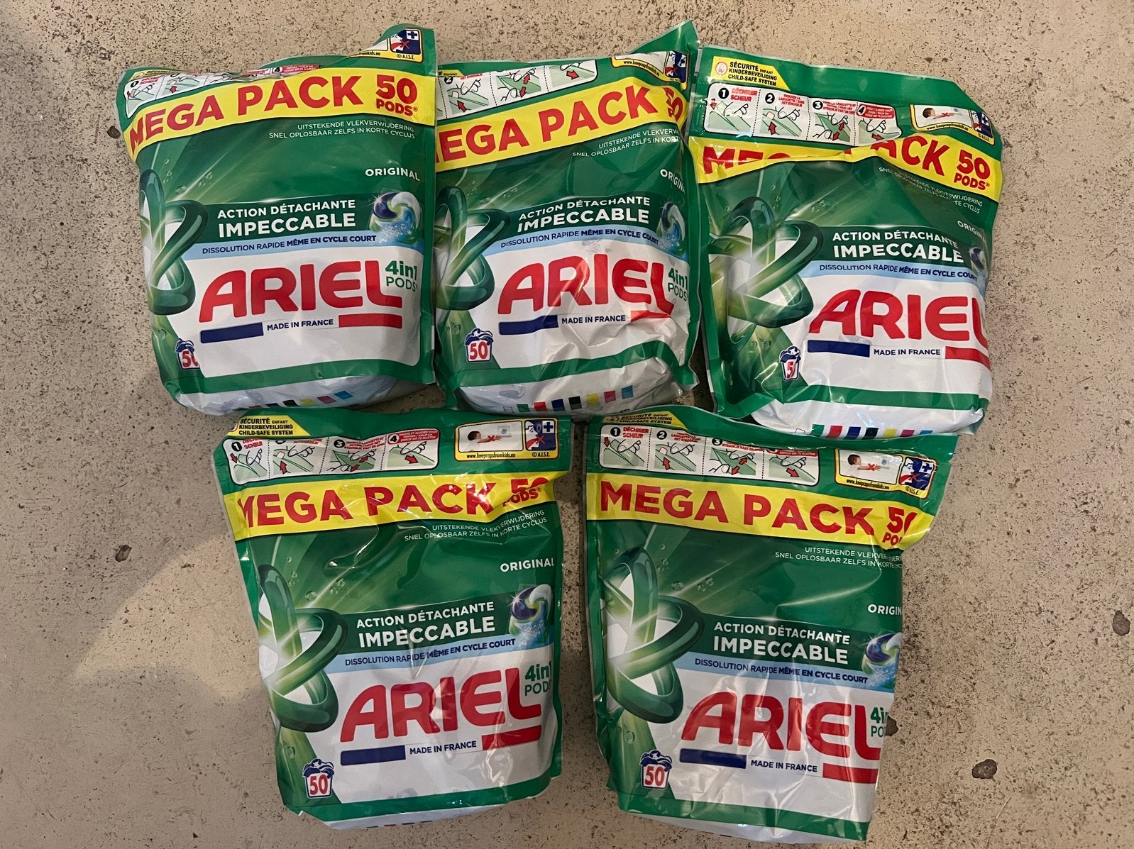 Ariel Megapack Waspods 5x50 stuks, Huis en Inrichting, Schoonmaakartikelen, Ophalen of Verzenden, Schoonmaakmiddel