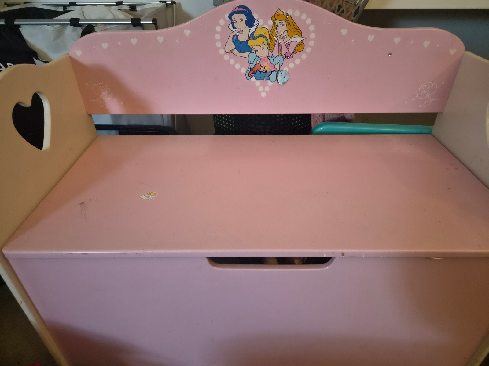 Roze speelgoedkist met Disney prinsessen, Kinderen en Baby's, Ophalen of Verzenden