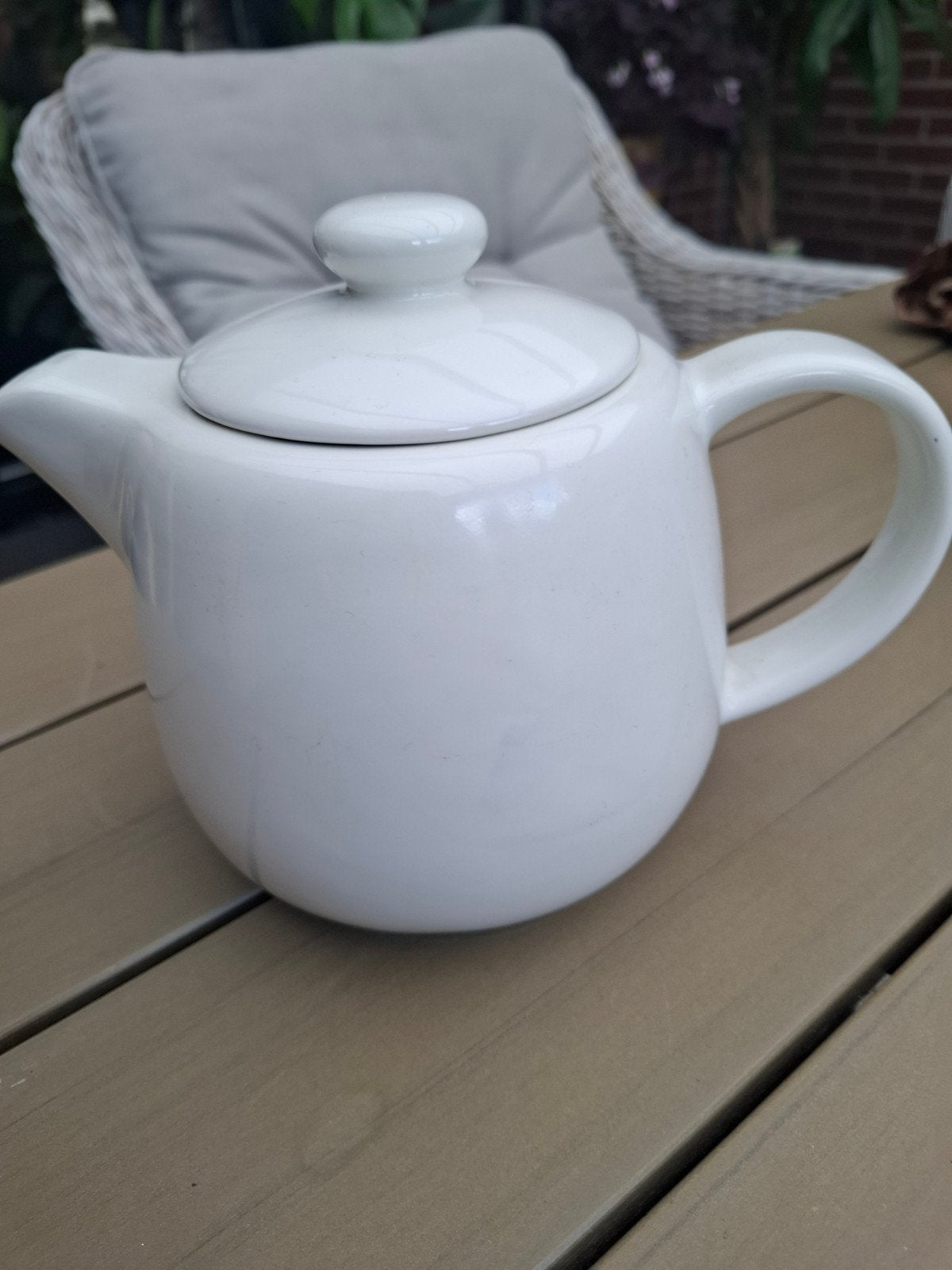 Witte theepot van IKEA, Overige typen, Ophalen of Verzenden, Zo goed als nieuw, Overige stijlen