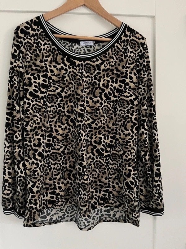 Azuri Woman - mooie top met panterprint, maat L, Bruin, Maat 42/44 (L), Ophalen of Verzenden, Azuri