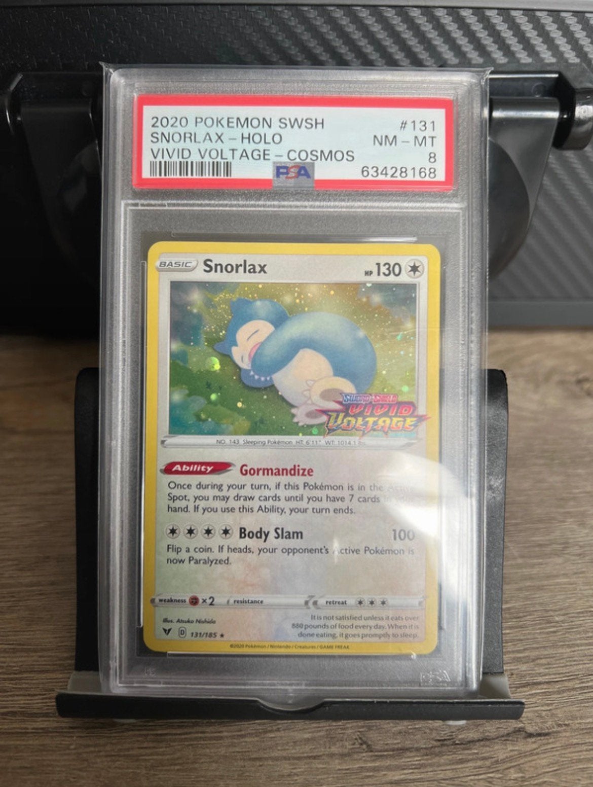 2020 Pokemon SWSH Snorlax 131 Vivid Voltage PSA 8, Ophalen of Verzenden, Zo goed als nieuw, Losse kaart