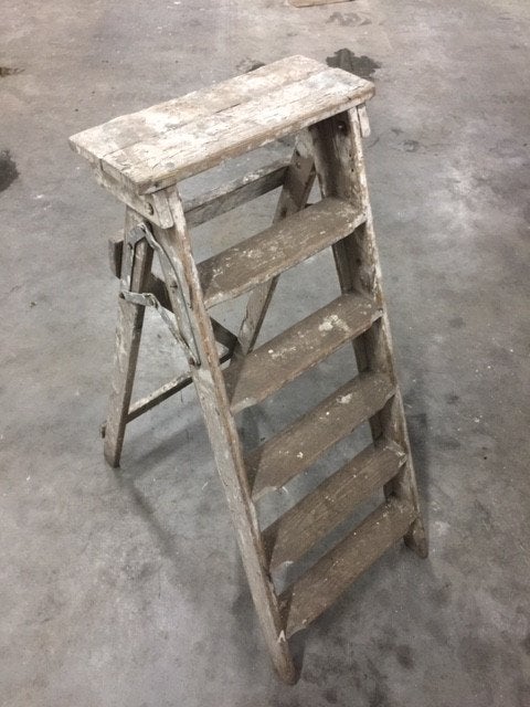 Oude houten schilders trappen, Doe-het-zelf en Verbouw, Ladders en Trappen, Ophalen, Gebruikt, Trap, Opvouwbaar of Inschuifbaar
