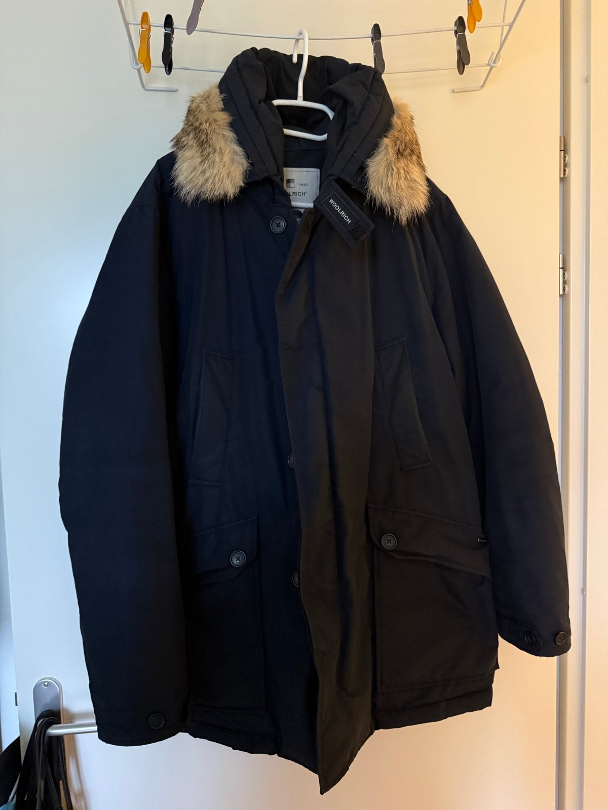Woolrich jas - Gedragen, Kleding | Heren, Jassen | Winter, Ophalen of Verzenden, Gedragen, Maat 52/54 (L), Zwart