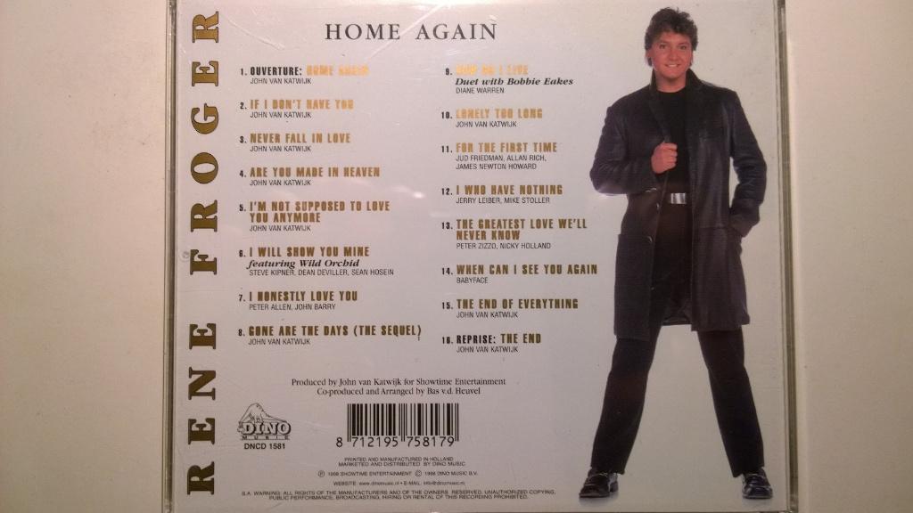 Rene Froger - Home Again, Ophalen of Verzenden, 1990 - 1999, Zo goed als nieuw
