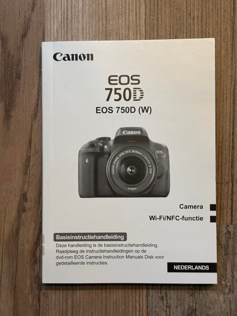 Handleiding Canon EOS 750D (W) - Nederlands, Ophalen of Verzenden, Zo goed als nieuw, Techniek