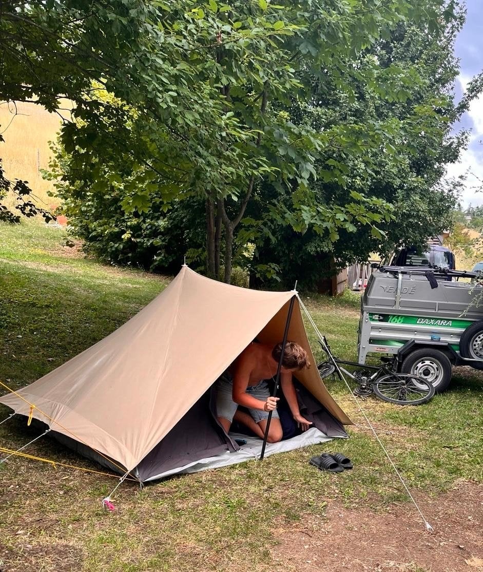 De Waard Brilstern Tent - Beige/Antraciet, Lichtgewicht Trek, Ophalen, Gebruikt, Tot en met 2