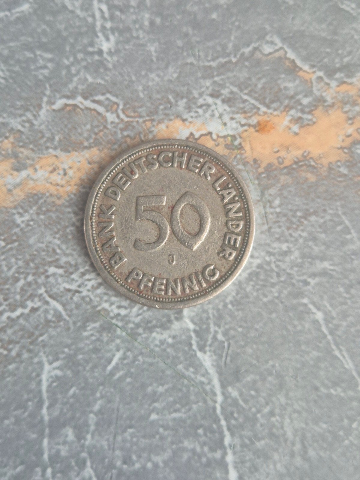 Duitse 50 Pfennig munt 1949, Ophalen of Verzenden, Duitsland, Losse munt