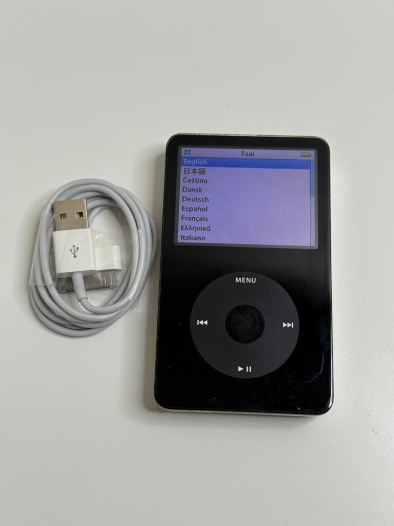 Apple iPod Classic 5.5 80GB nieuw battery!, Audio, Tv en Foto, Mp3-spelers | Apple iPod, 40 GB en meer, Classic, Zwart, Refurbished