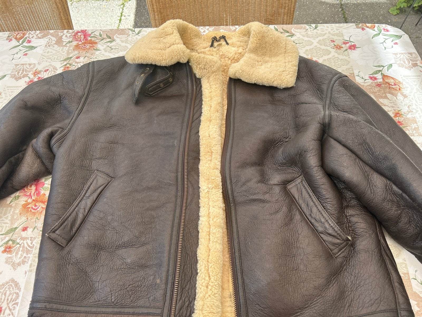 Teodem Italy B-3 Bombers Jacket - Bruin Leer & Schapenvacht, Ophalen, Gedragen, Overige maten, Bruin