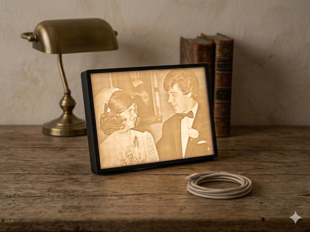 Lichtschilderij lithophane foto met lijst, Huis en Inrichting, Woonaccessoires | Lijsten, Nieuw, Ophalen of Verzenden, Minder dan 50 cm