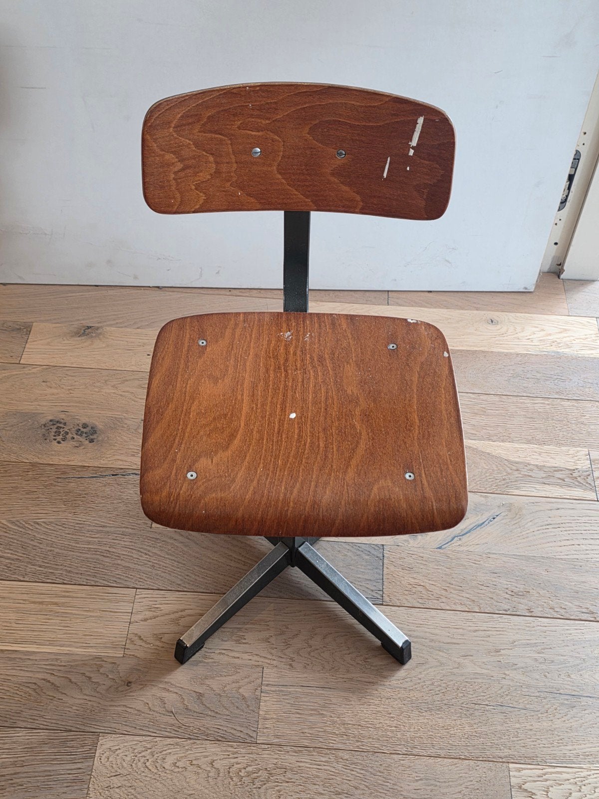 Vintage schoolstoel kind - hout en metaal, Huis en Inrichting, Stoelen, Gebruikt, Bruin, Ophalen of Verzenden, Eén
