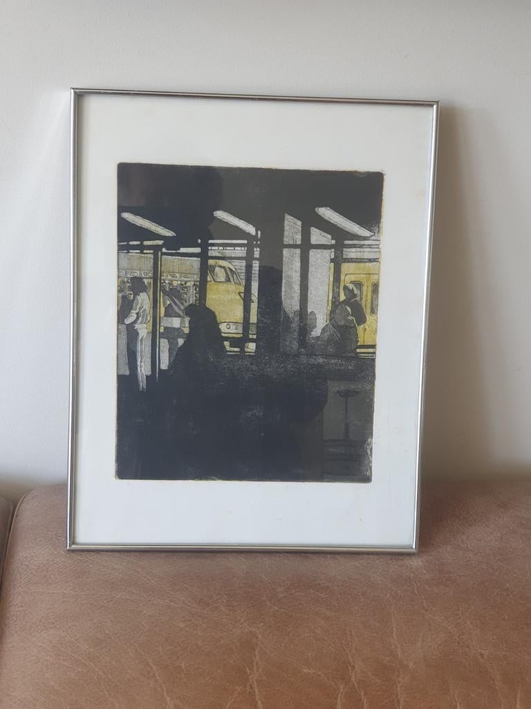 bijzondere ets wachtkamer op perron NS trein, Ophalen