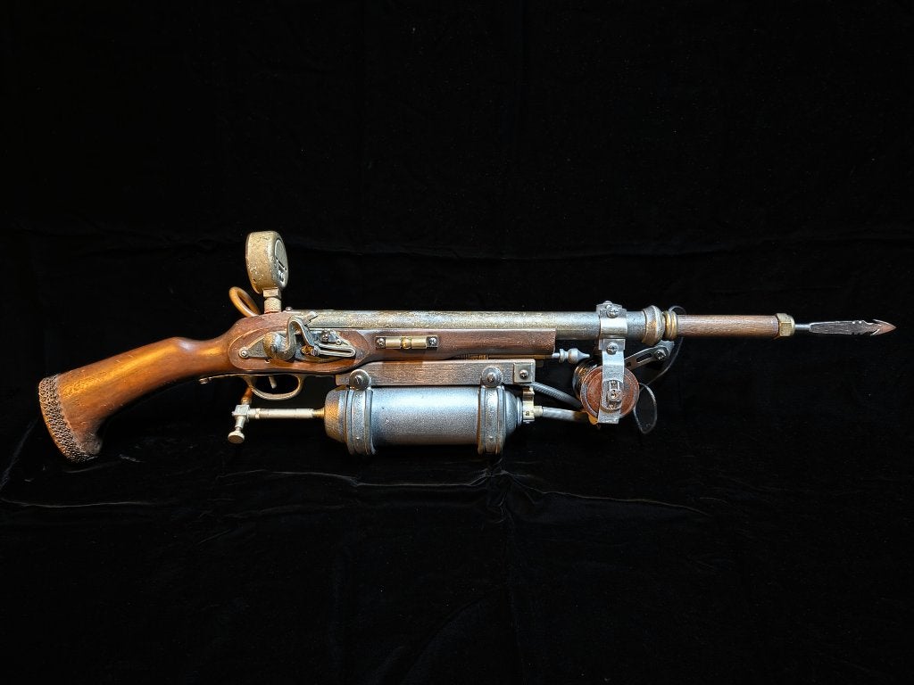 Gas Operated HarpoonGun - Steampunk One-of-a-Kind Artwork, Meerkleurig, Ophalen of Verzenden, Handgemaakt, Overige materialen