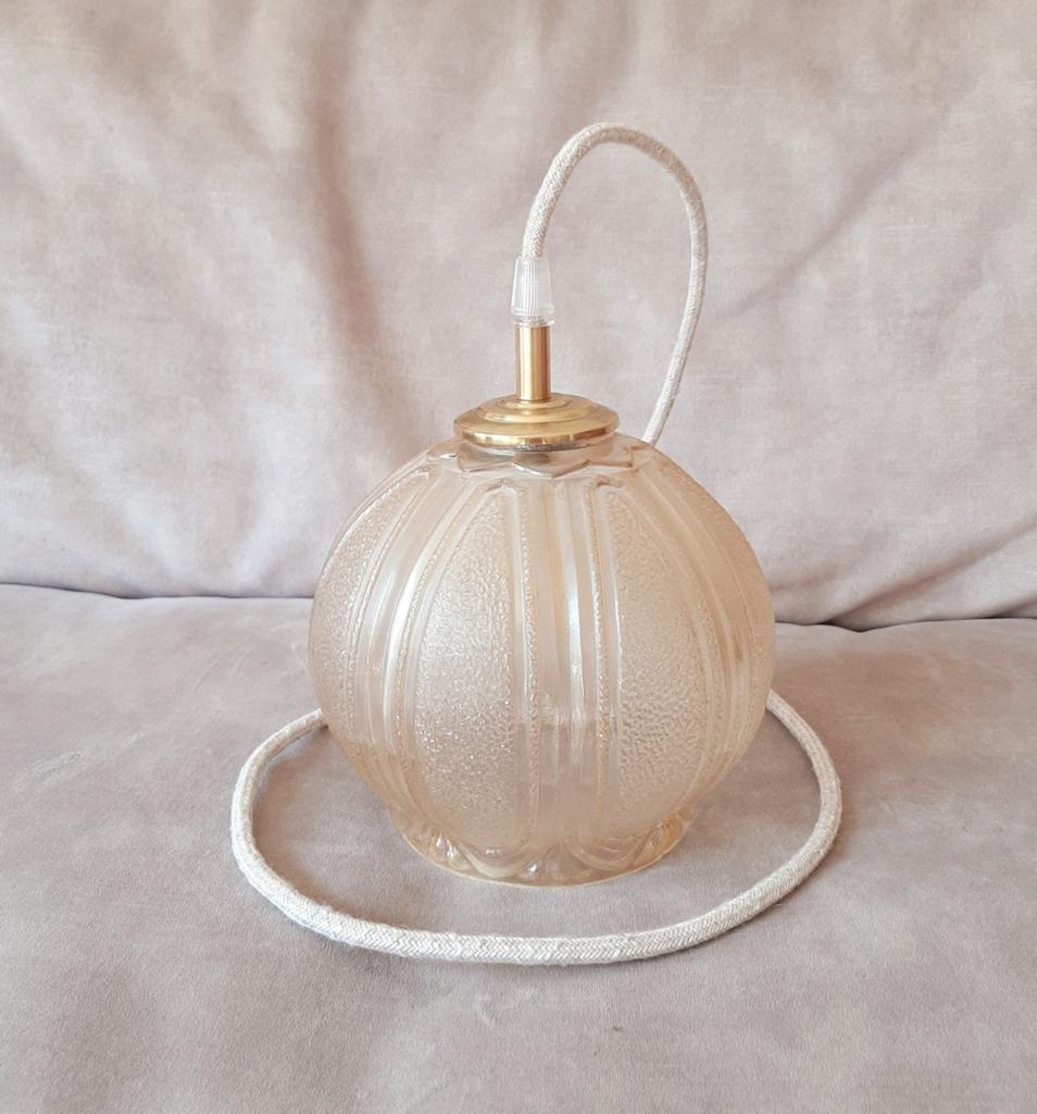 Vintage hanglamp amberkleur | Bubble lamp |, Ophalen of Verzenden, Glas, Minder dan 50 cm
